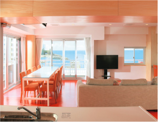 Shared Dining Room with a panoramic view of the sea